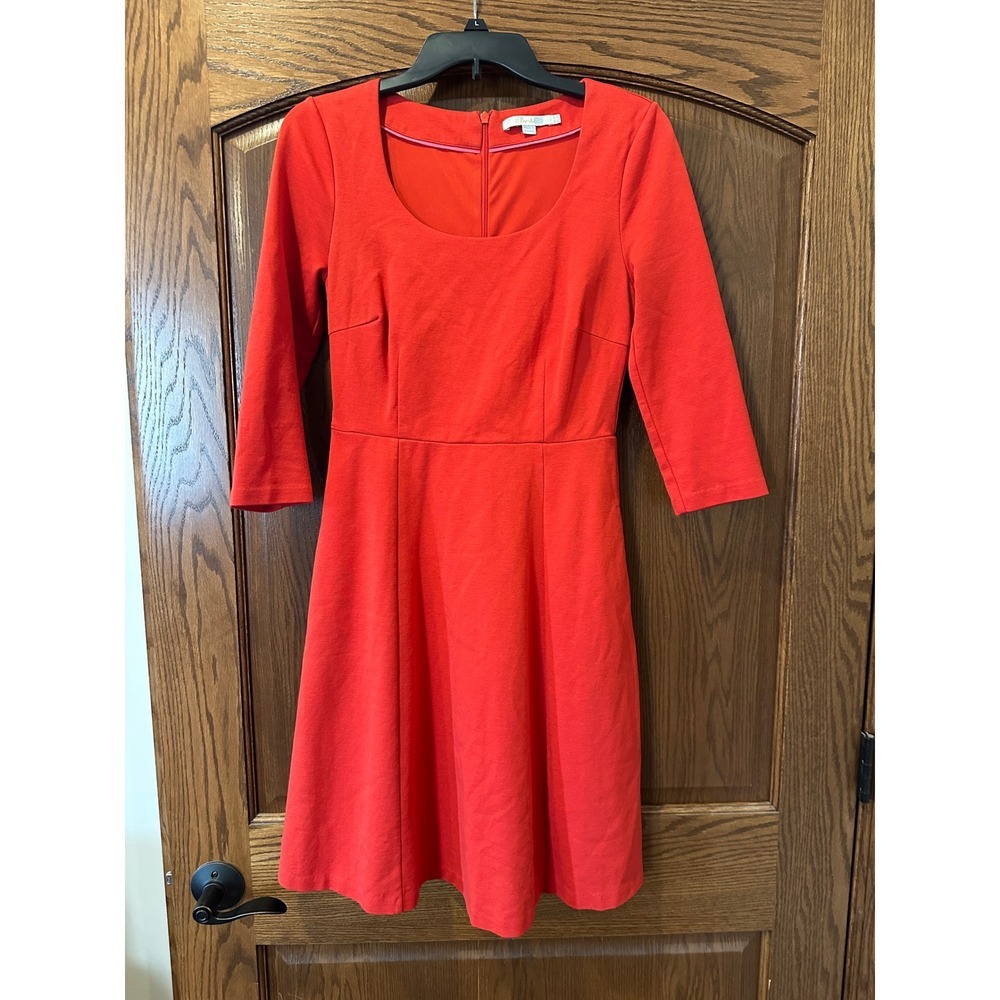 Boden petite Irene Ponte Red‎ 3/4 sleev dress, 6P